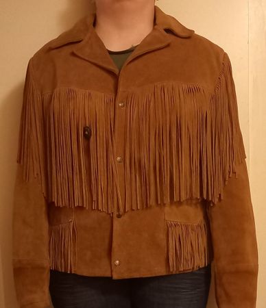 WESTERN-JACKE; Damen, aus Echtleder (Wildleder), Gr. 46