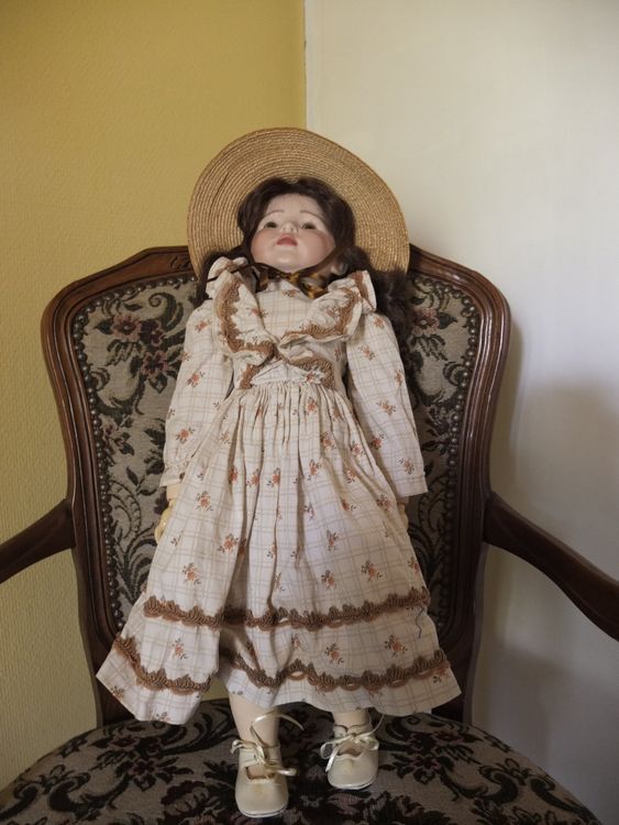 Wunderschöne alte Puppe 52cm, echte Haare | Kaufen auf Ricardo