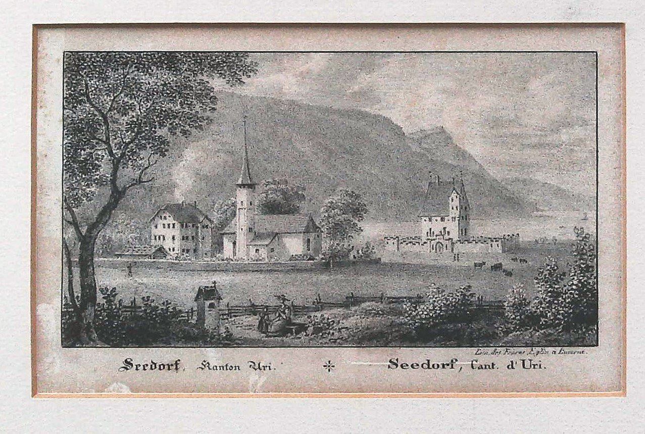Stiche: Seedorf  Lithographie von Egli 1837 – Gebraucht aus Rafz von Helvet32