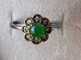 Silberring mit echter Jadeite-Jade
