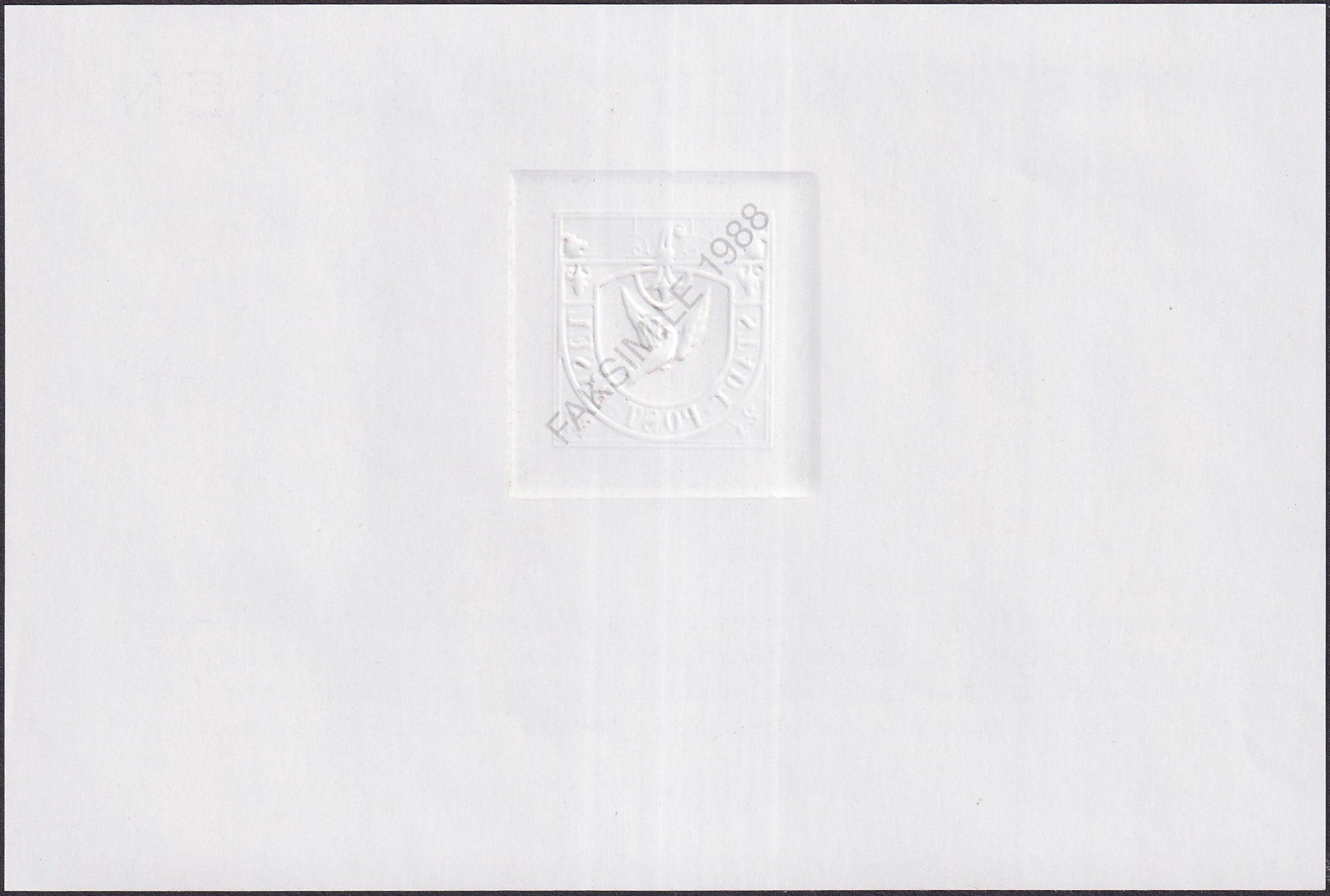 Tutti i francobolli: 1850, das BASLER TÄUBCHEN, Facsimile-Druck 1988 auf "Blatt" – Usato da Sursee venduto da Luzernerraute 1