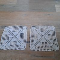 2er Set gehäkelte Deckchen, Handarbeit, Vintage Look! 