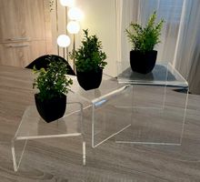Vintage Plexiglas 3 Teilig  Blumenhocker Beistelltisch