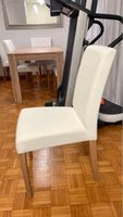 Esszimmerstuhl weiss Kunstleder Holzbeine guter Zustand