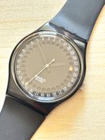 Armbanduhr Swatch schwarz Datum Anzeige in Box gebraucht