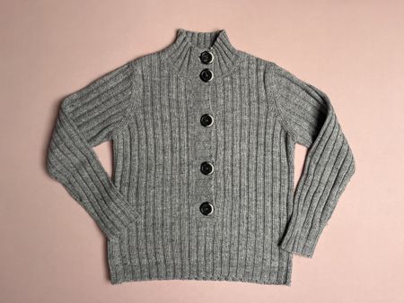 CASSiS Damen Wollpullover Gr. 40 Rippenmuster grau