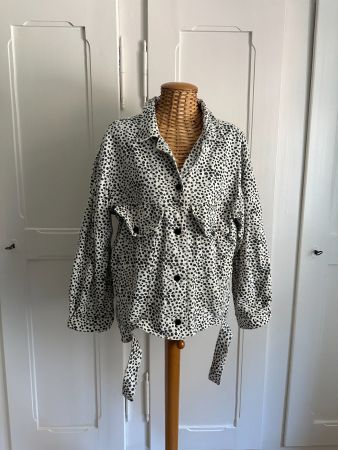 THS - Jeansjacke offweiss-schwarz M