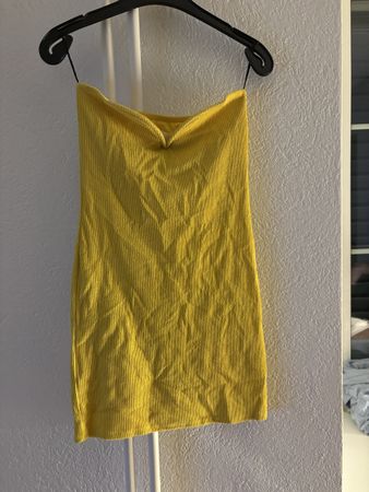 H&M Trägerloses Kleid gelb Grösse S guter Zustand