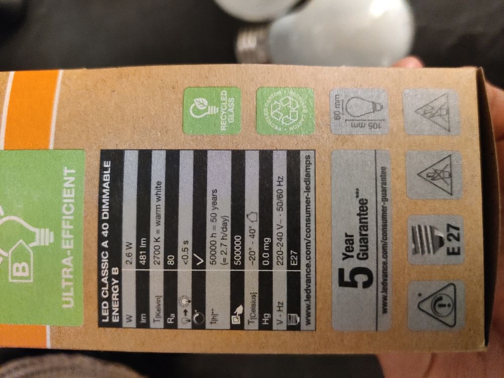 Lot De 12 Lampes OSRAM E27 CONCENTRA BELCOLOR – Colorées – 60W – Neuves