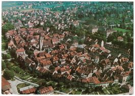 Zofingen, Flugaufnahme der Altstadt, gelaufen 1985