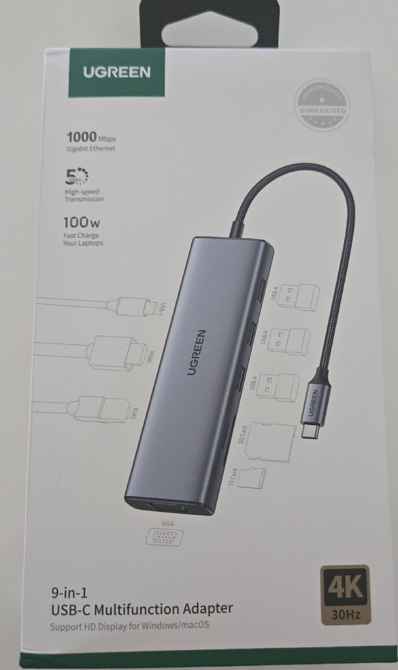 Ugreen Unità & Adattatore: UGREEN USB-C Multifunktionsadapter 9-in-1 – Nuovo e nell'imballaggio originale da Mellingen venduto da Preestop