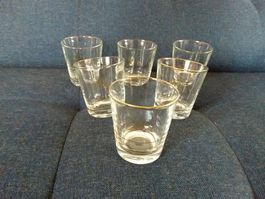 6 Whiskygläser mit Goldrand, Vintage 🎉🥃