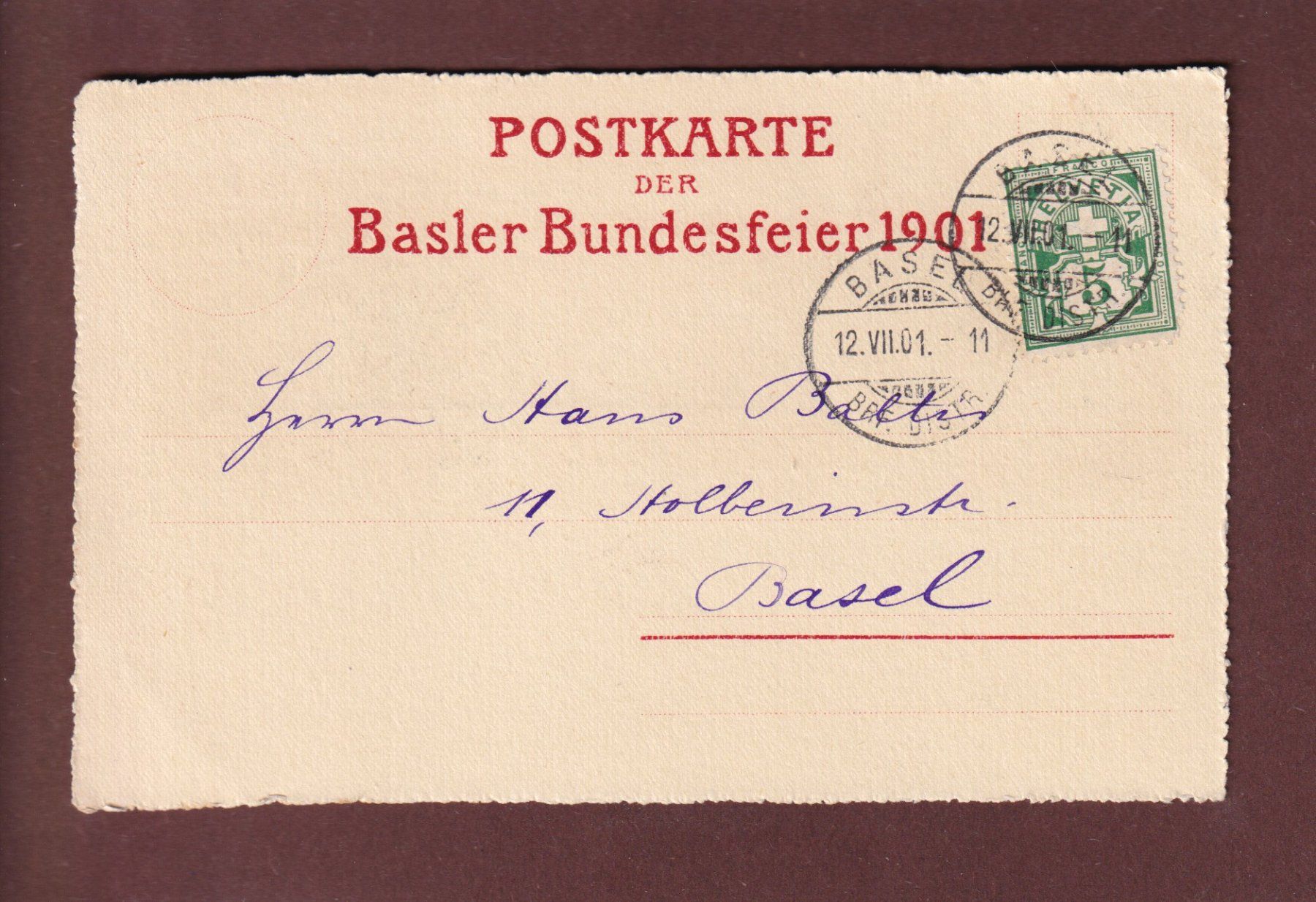 Cartoline postali: BASEL - Festspiel 1901 – Usato da Pully venduto da nicecards 1