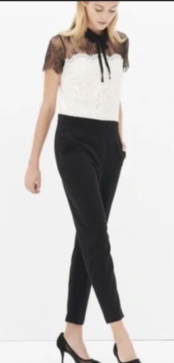 Sandro Tute: Sandro jumpsuit, with black and white lace – Nuovo (secondo la descrizione) da Basel venduto da dc.lucile