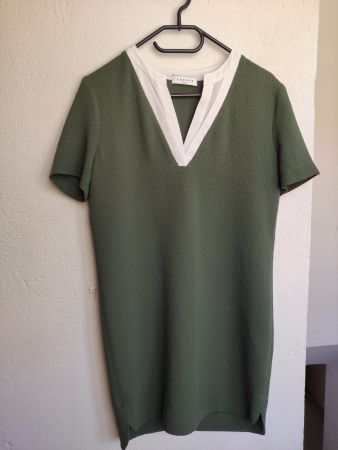 Robe Sandro T3 Vert Kaki et Blanc