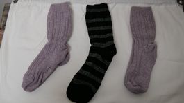 Closed Sockenset Stricksocken Kuschelsocken pink schwarz