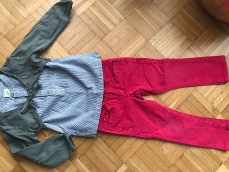 Bluse + Bolero-Jäckchen + Hose Okaidi Grösse 86 - P 3.40