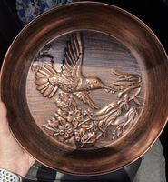 Copper color metal tray bird bath bird feeder new table deco