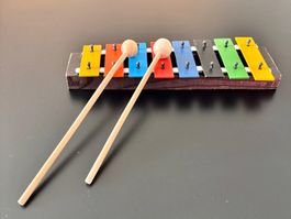 Kinder-Xylophon mit 8 Tönen – bunte Metallstäbe inkl. Schläg