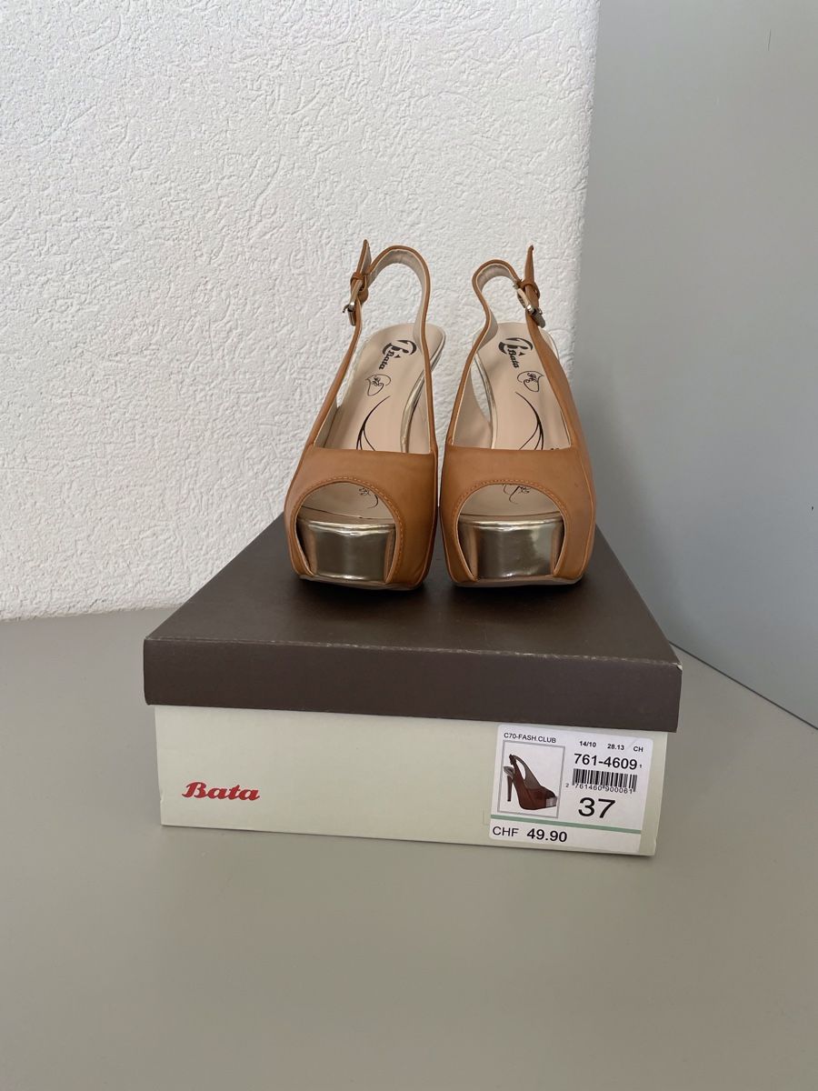 Damenschuhe: Sandales à talon compensé Bata camel pointure 37 neuves – Neu und originalverpackt aus Vuadens von Nina11 3