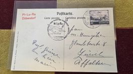 1946 Flugkarte Oscar Bider Flugpostaustellung Dübendorf