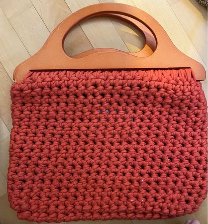 Gehäkelte Tasche rosa