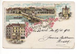 LITHO Gruss aus BASEL Kaufhaus Julius Brann