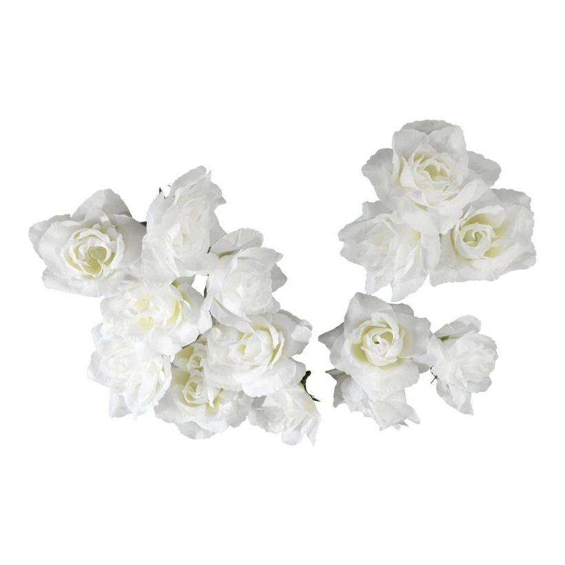 Tutte le decorazioni: Rosenblütenköpfe, Kunstblumen weiss, Dekoration – Usato da Emmen venduto da codici