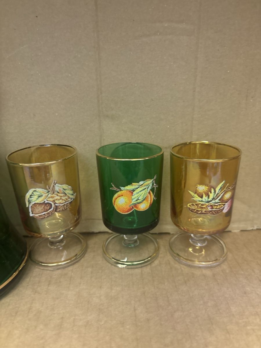 Karaffen: Caraffa e bicchieri decorati oro e verde set – Gebraucht aus Giubiasco von cri_mzc6 2