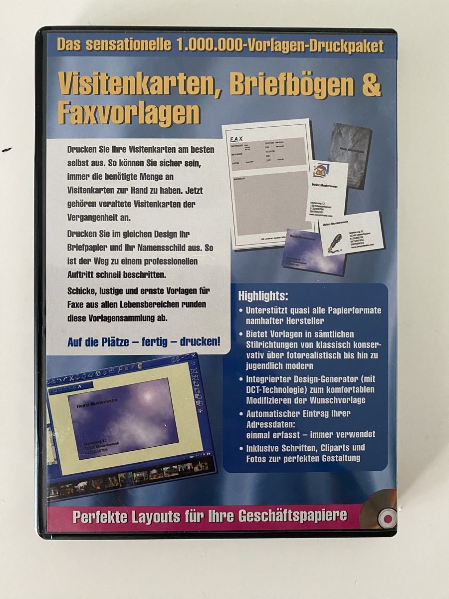 CD & DVD-Rohlinge: PC Vorlagen Visitenkarten und Briefbögen – Neu (gemäss Beschreibung) aus Emmenbrücke von ste_2t9w 1