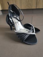 Elegante, schwarze Abendschuhe mit Strass, Grösse 38