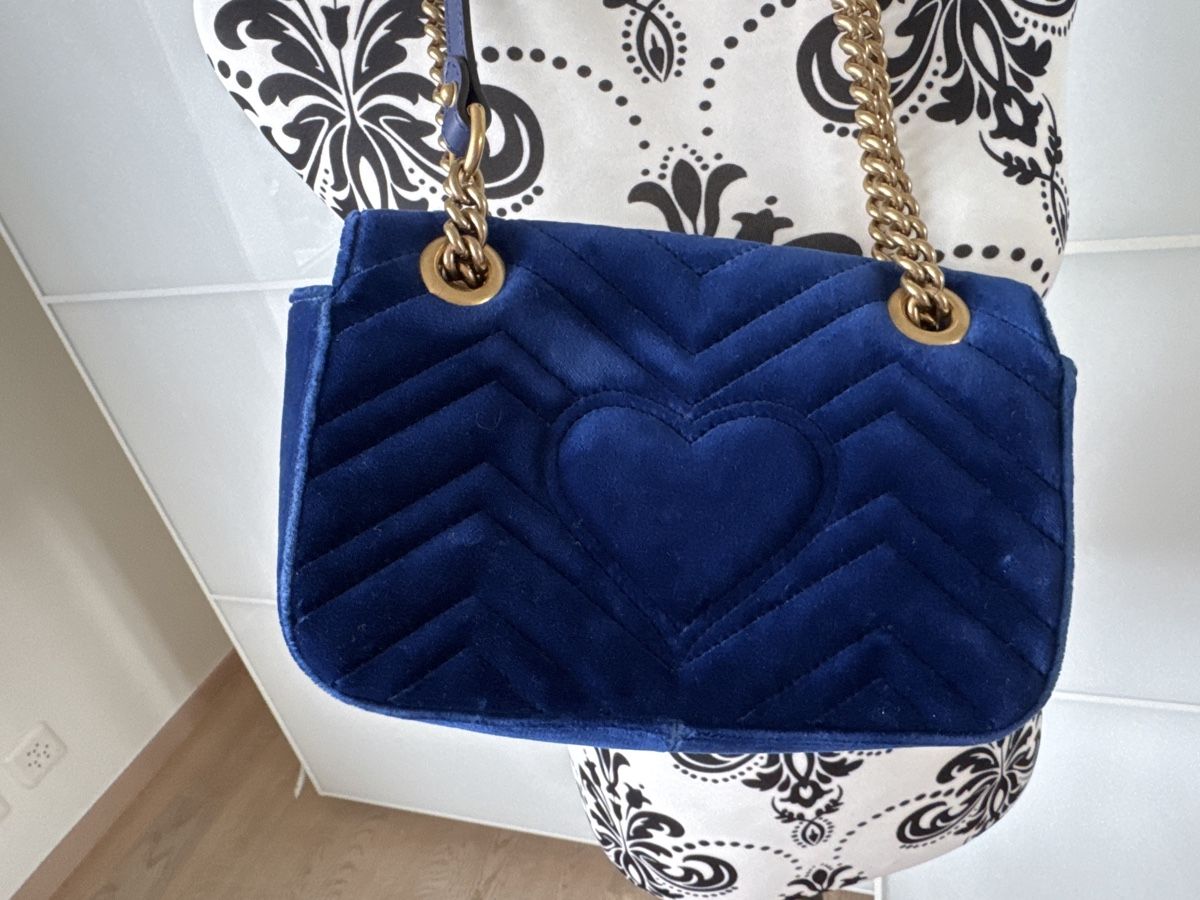 Gucci Taschen für Damen: GUCCI Marmont samt blau Mini – Gebraucht aus Liestal von amaroque 2