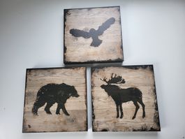 3 Wandbilder IKEA Björnamo Tiermotive