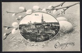 Bern, Teilansicht mit Brücke, Eier-Rahm