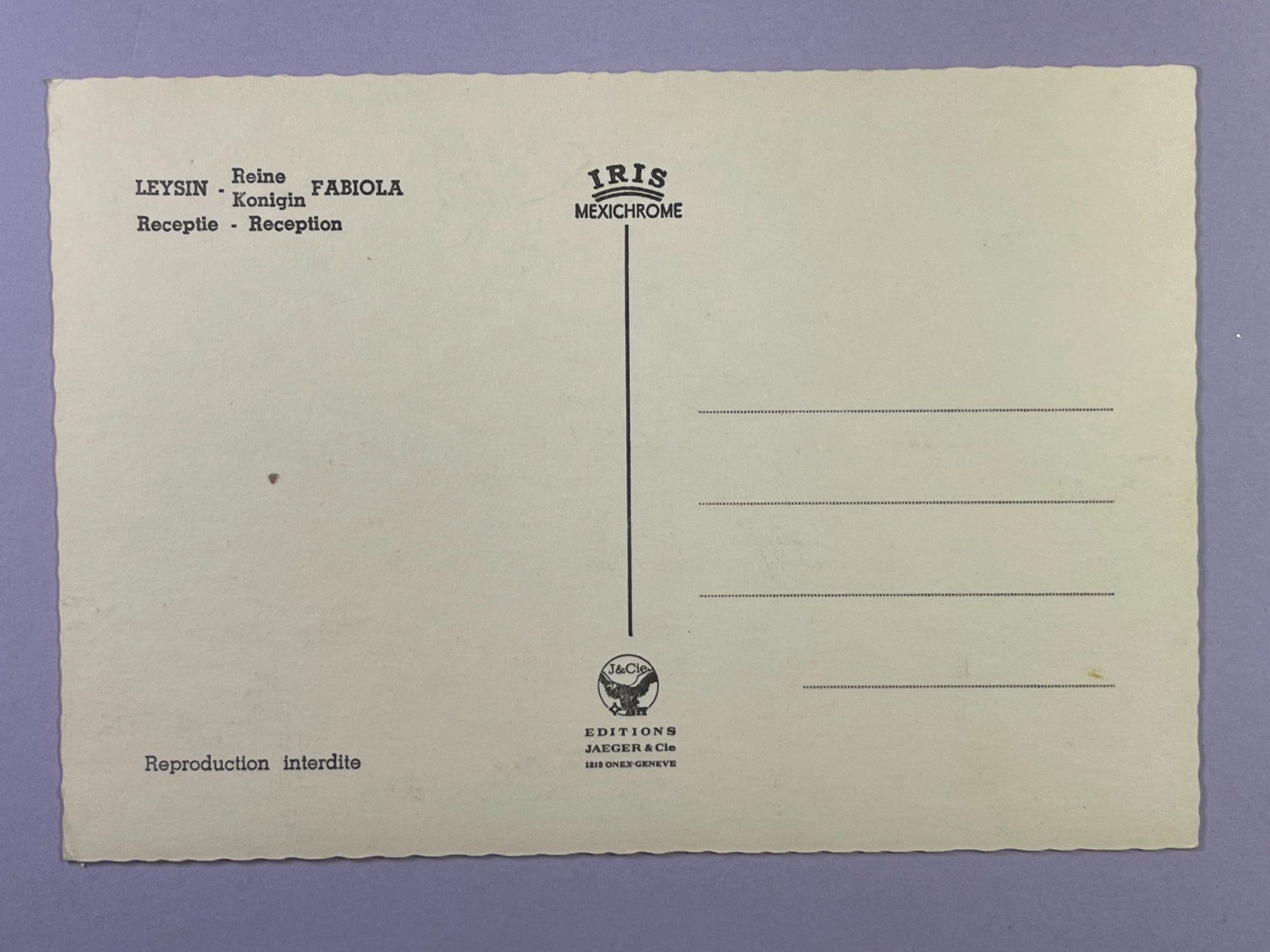 Cartes postales: Leysin - Königin Fabiola - Rezeption – D'occasion à Steg VS par _vinci_ 1