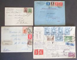 ARGENTINA: 4 envíos postales, 1909–1959
