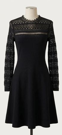 Lipsy London Black Lace Detail Dress Size EU 38 Used