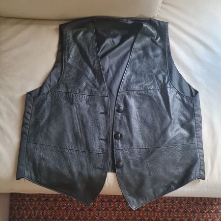 Lederweste in schwarz , Grösse L