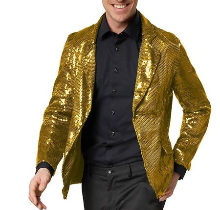neues Pailletten-Jackett Herren gold Grösse XL