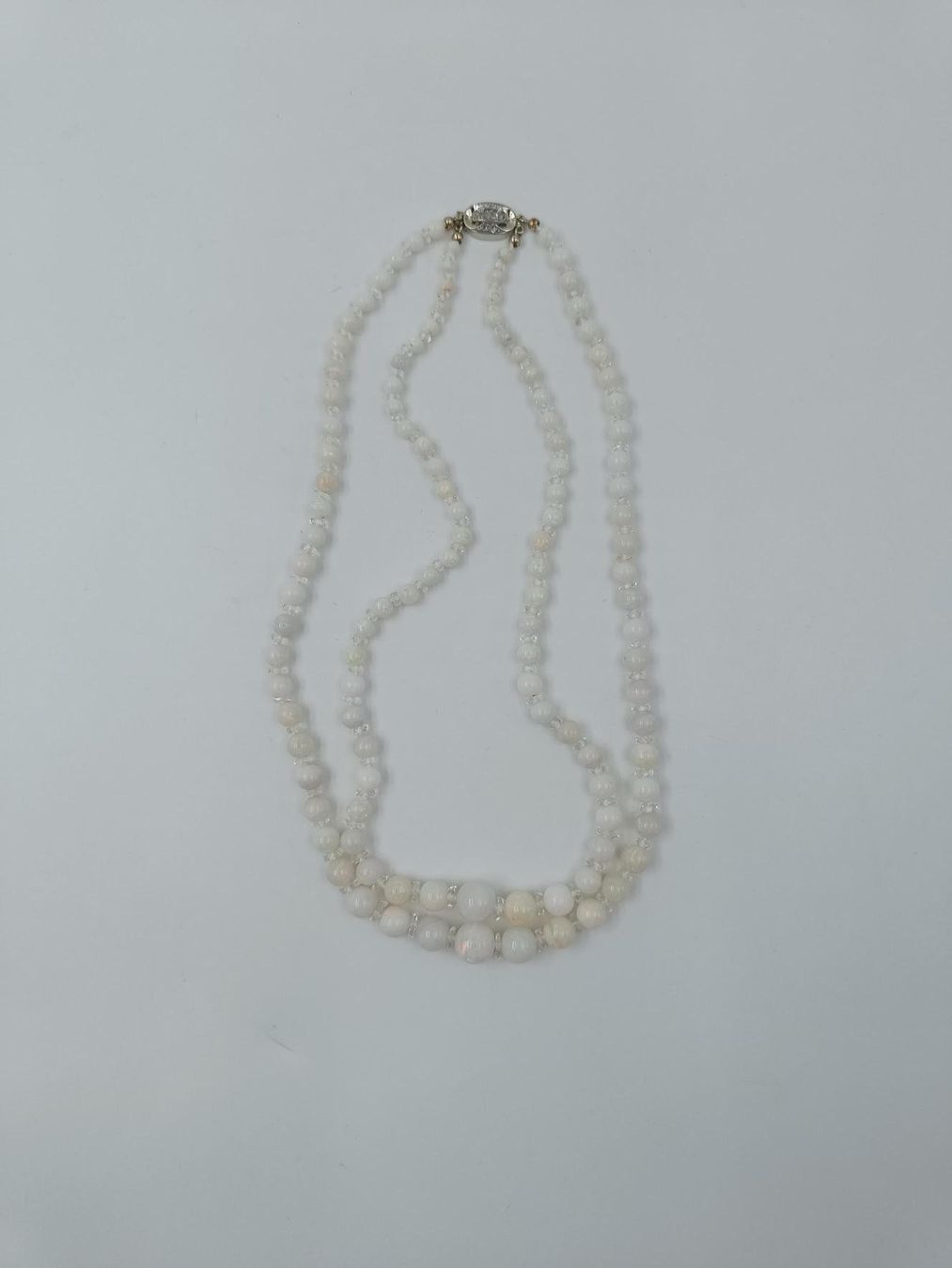 Ketten: WEISSES OPAL COLLIER MIT BERGKRISTALLEN – Gebraucht aus Luzern von EdiGem 6