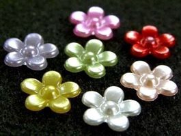 Appliques FLEURS nacré mixte 10mm/ 30pcs