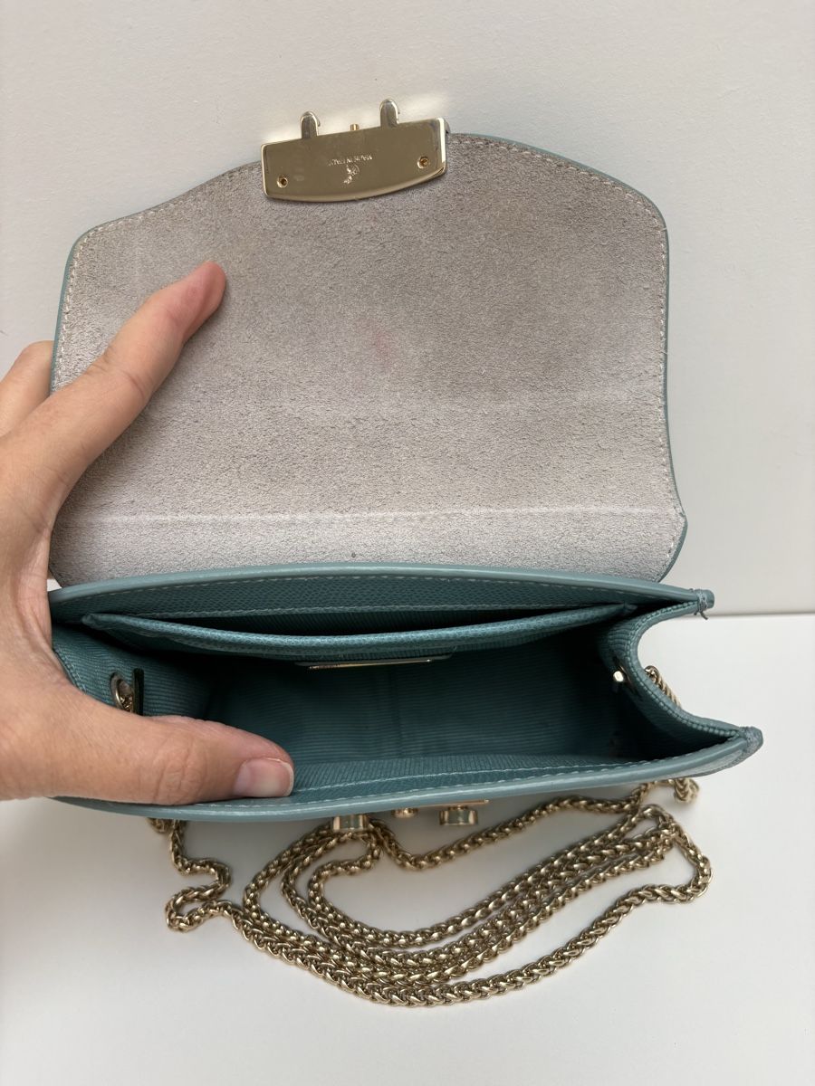 Furla Borse da donna: Furla Metropolis Mini Tasche blau gold Kette – Usato da Gockhausen venduto da lenibeni 2