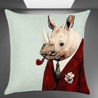 🦏Lustiges Kissenbezug-Motiv: Nashorn Rhino by Animal Crew💫