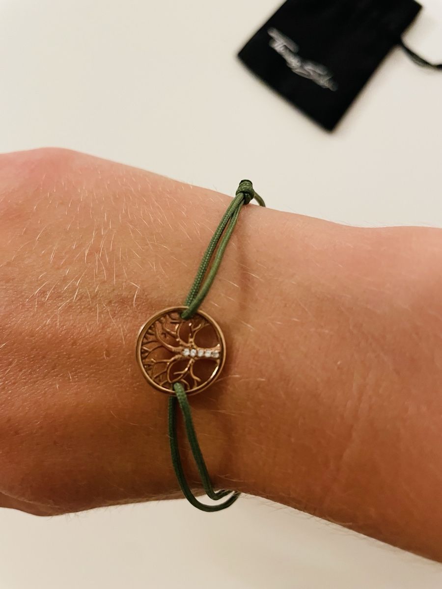 Thomas Sabo Bracciali & Braccialetti: Thomas Sabo Armband Lebensbaum grün – Usato da Dietikon venduto da lwe_f52l