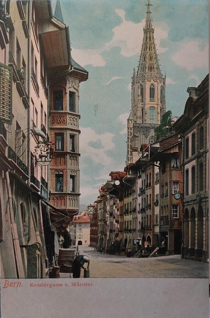 Ansichtskarten: BERN - Kesslergasse u. Münster – Gebraucht aus Delémont von Domdom1