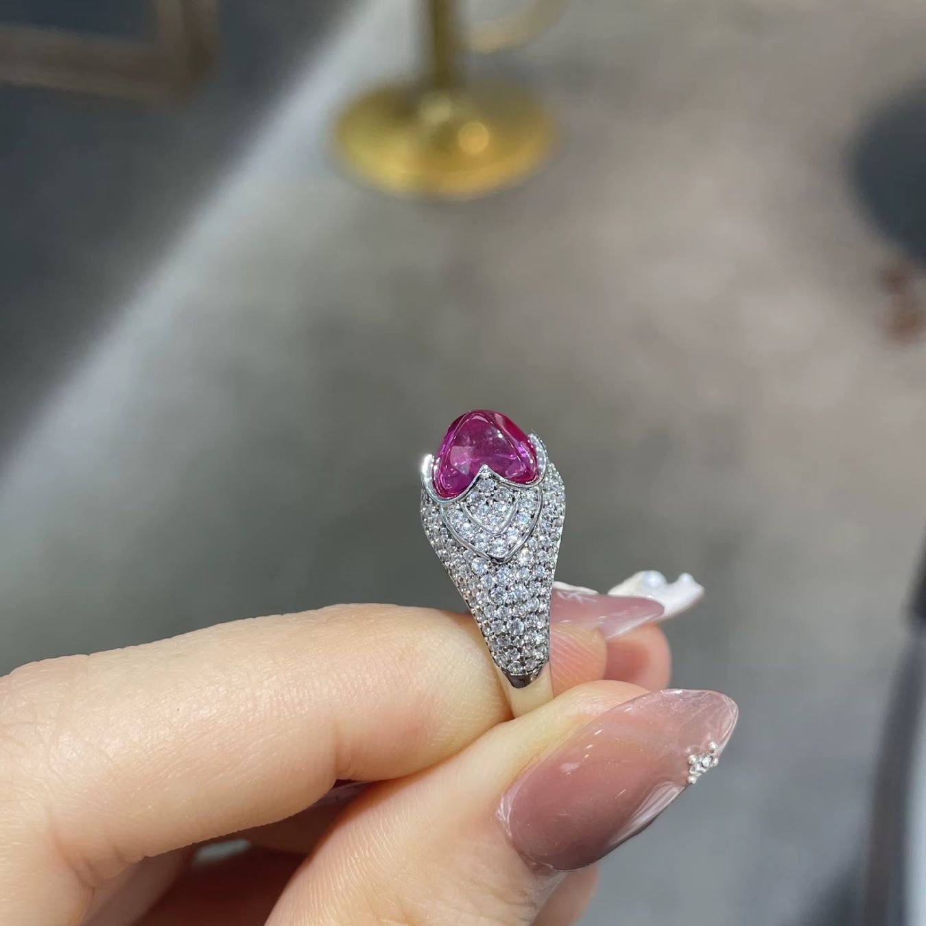 Anelli: Bague en argent avec pierre rose – Nuovo e nell'imballaggio originale da St-Maurice venduto da Sandrinette123 4