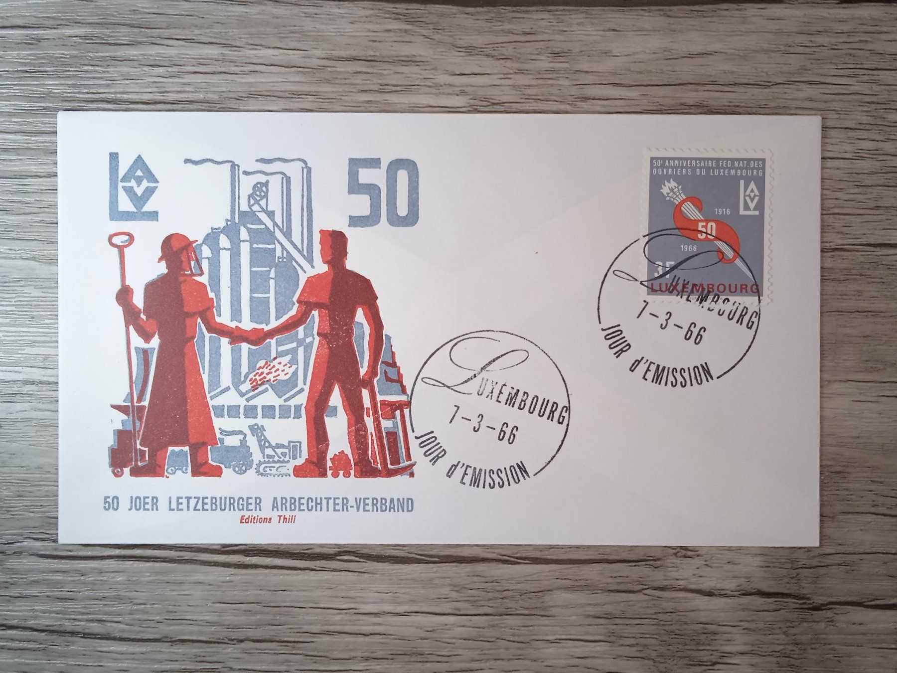Tutti i francobolli: TR47 Enveloppe + Timbre Luxembourg 1966 – Usato da Cousset venduto da Patrick_Collections