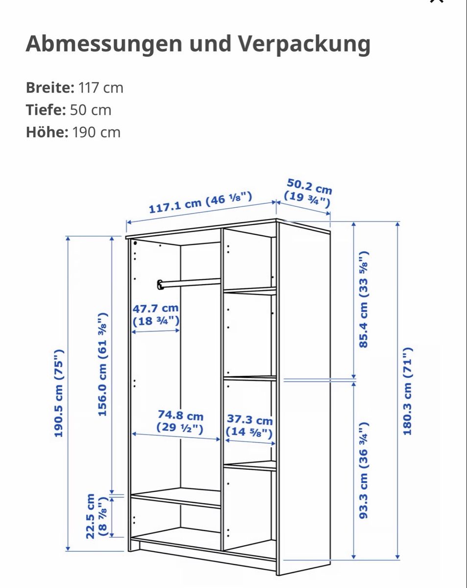 Ikea Guardaroba: IKEA Kleiderschrank – Usato da Frenkendorf venduto da Sua_p8dj 7