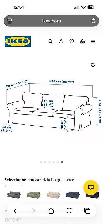 Divani: Canapé gris IKEA Ektorp – Usato da Lausanne venduto da leo_kq6x 2