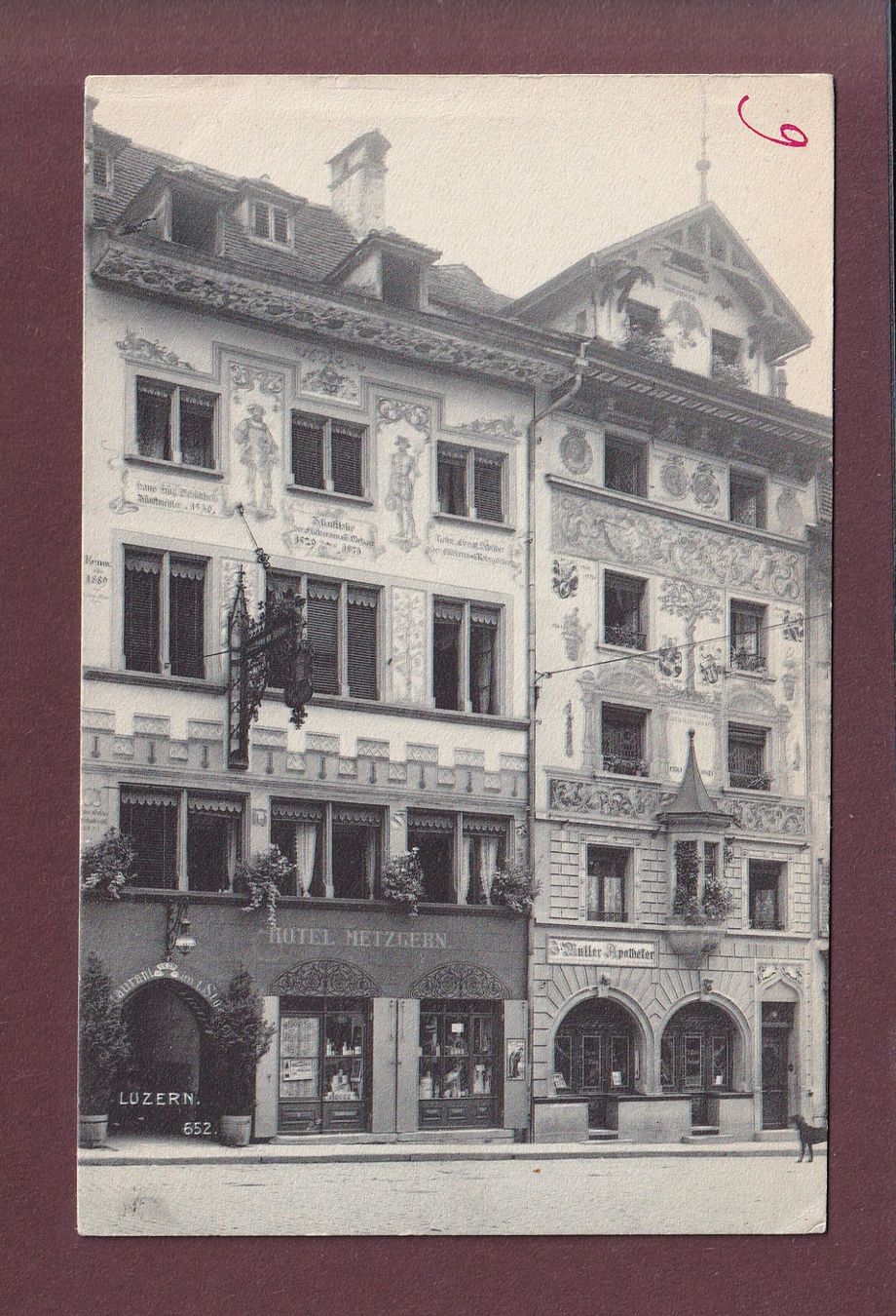 Cartoline postali: LUZERN - Hotel Metzgern – Usato da Pully venduto da nicecards
